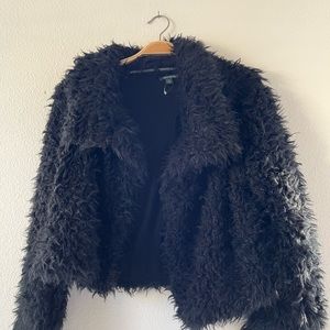 SUPER fun black fur coat costume jacket